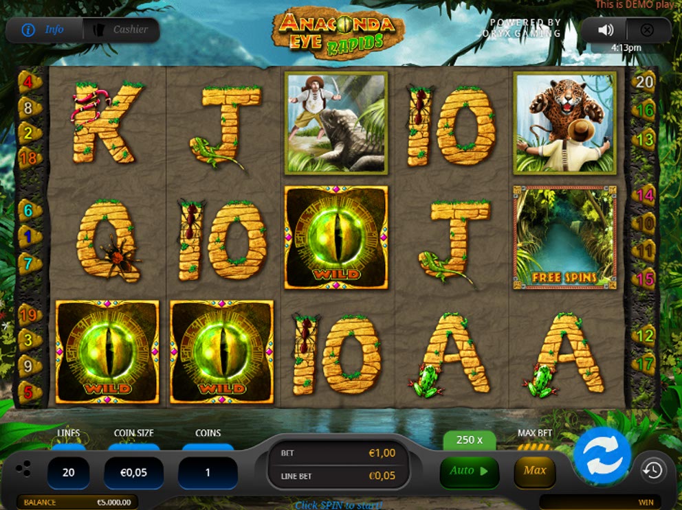 desk anaconda eye rapids bonus feature online jackpot slot free spin symbol max win game